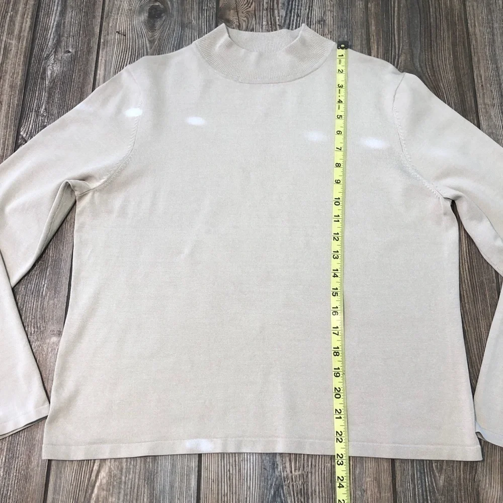 Vtg Pendleton Tan Turtleneck Silk Sweater Large